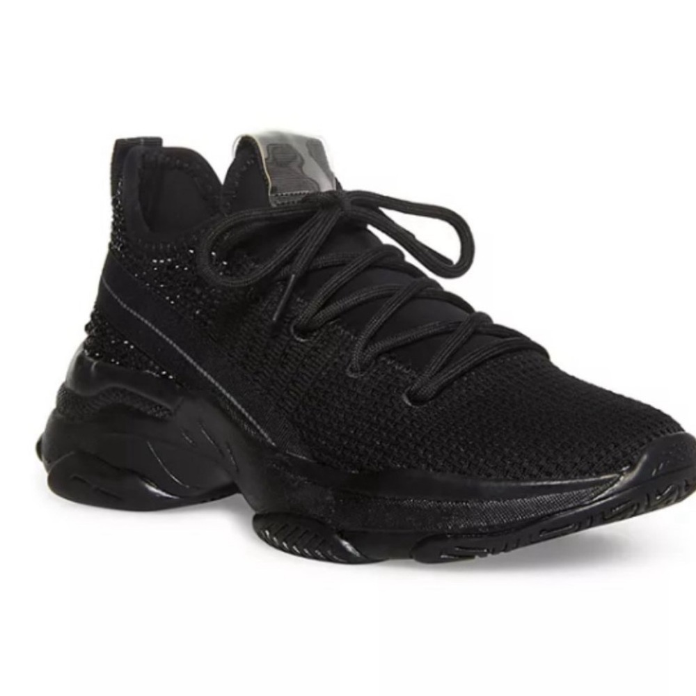 Madden Girl Shimmer Black Womens Fashion Sneakers Size 6